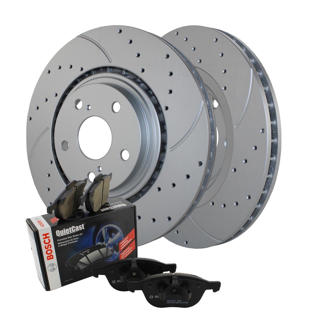 Front Brake Kit 328mm Drill Rotor Bosch Ceramic Pad For NX300h Hughlander Sienna