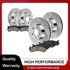 Front & Rear Drill Slot Brake Rotors And 8 Ceramic Pads For Acura MDX ZDX Pilot