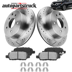 Rear Brake Disc Rotors & Ceramic Pads For 2008-2020 Nissan Rogue 2.5L 4-Door