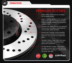 [Front Drill Brake Rotors Ceramic Pads] Fit 03-09 Toyota 4Runner 13.3″ Diameter