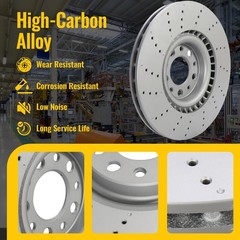 Front Brake Pads & Drilled Rotors For 2017-2020 2021 2022 Alfa Romeo Giulia 2.0L