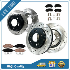 330mm Front Rear Drilled Rotors Brake Pads Fit Acura ZDX MDX 2010 2011 2012 2013