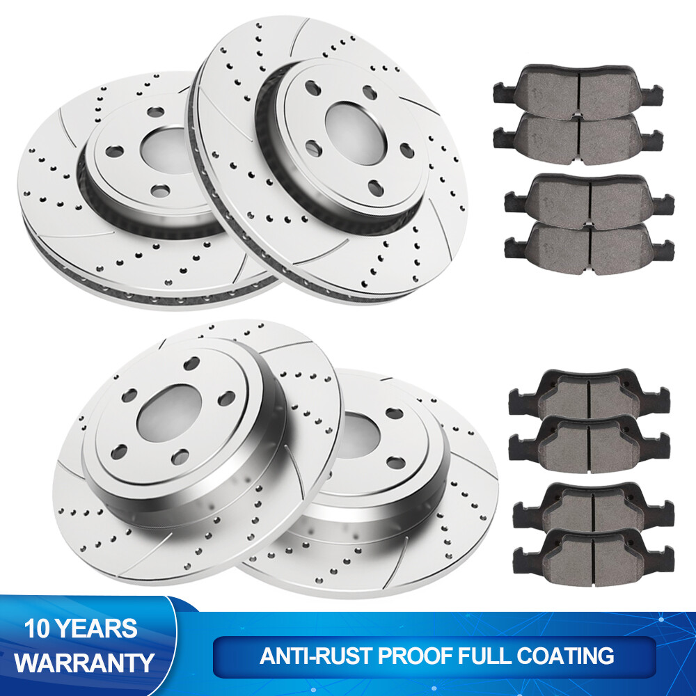 330mm Front Rear Rotors Brake Pads Fit 2011 – 2018 Dodge Durango Grand Cherokee