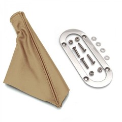 Horizontal Shift or Emergency Brake Tan Boot with Silver Trim Ring ASCSB201TNTR