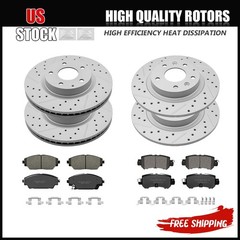 Front Rear Brake Disc Rotors & Ceramic Pads Set for 2016 2017 2018 Mazda CX-3