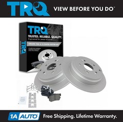 TRQ Posi Ceramic Brake Pad & G-Coated Rotor Rear Kit for Acura RDX Honda CRV