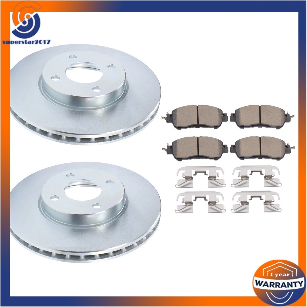 Front Disc Brake Rotor & Ceramic Brake Pad for Nissan Kicks 2018-2022 Versa 6pcs