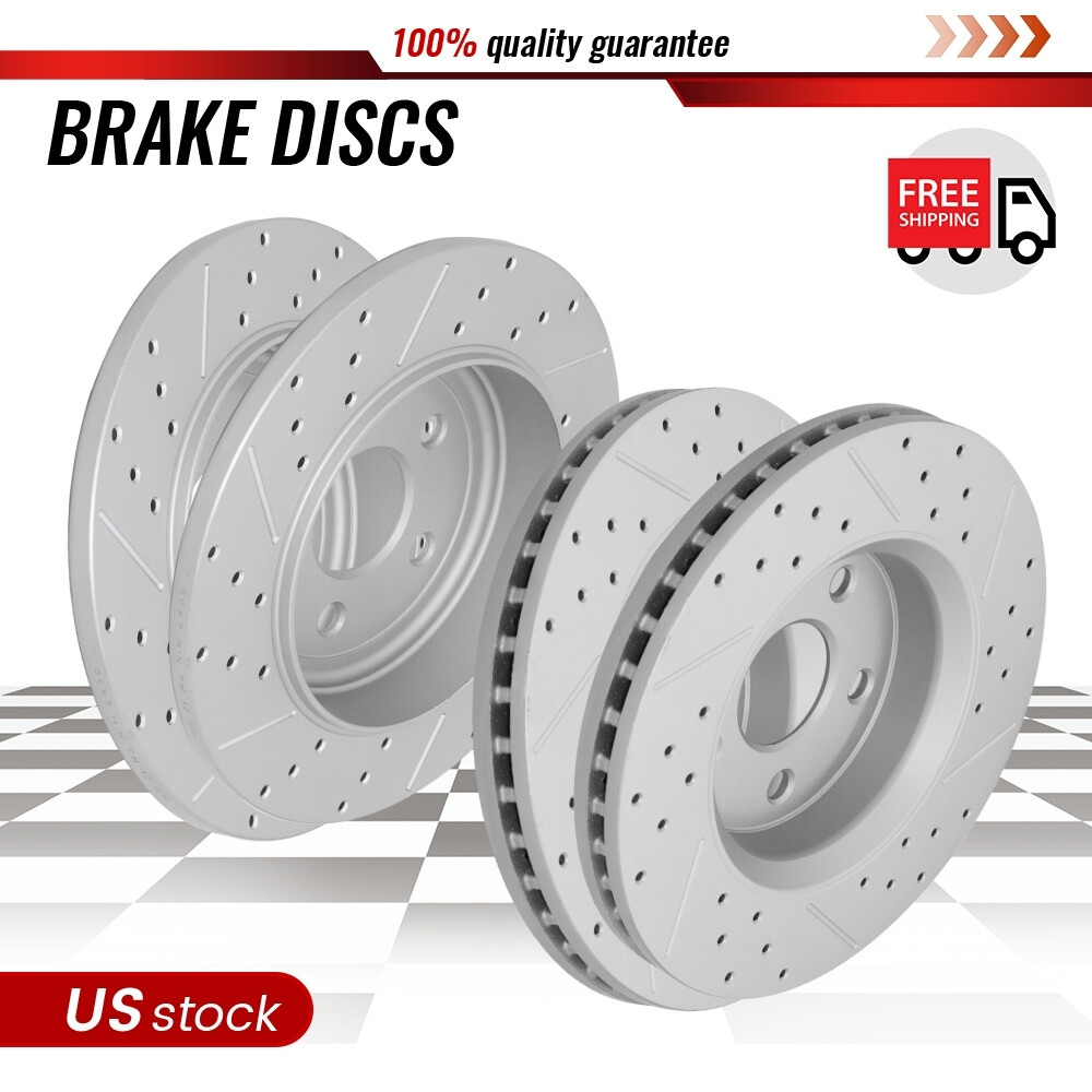 For 2011-2020 Dodge Durango Jeep Grand Cherokee Front Rear Drilled Slotted Rotor