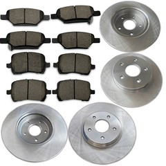Front & Rear Rotors Ceramic Brake Pads for Chevy Malibu Cobalt Pontiac G6 ION US