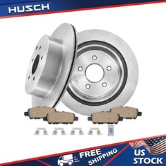 REAR Brake Rotors Ceramic Brake Pads w/ Hardware for INFINITI QX70 Q70L Q70 Q50