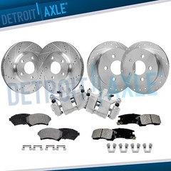 Front Rear Drilled Rotors Brake Pads Rear Calipers for Chevy Impala Monte Carlo