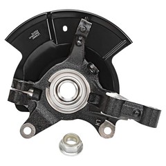 Front Steering Knuckles Hub and Bearings Drilled Rotors Brake Pads for Ford Edge