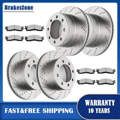 Front and Rear Brake Rotors Pads fit for Dodge RAM 1500 2500 3500 Drilled Brakes