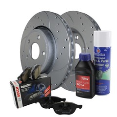 Front Heavy Duty Brake Kit Drilled 350mm Rotors Bosch Ceramic Pad For Dodge Jeep