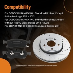 13″ Front Brake Rotors+Pads Set for Jeep Grand Cherokee 2011-2018 S-53062 P-1455