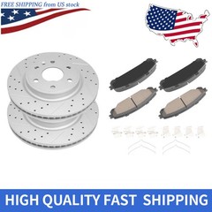 Front Drilled Rotors + Brake Pads for Toyota Sienna Highlander Lexus RX350 NX300