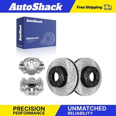 Front Drilled Slotted Brake Rotors Calipers for Chevrolet, Equinox 2010-2017