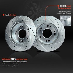 Front Drilled Rotors & Ceramic Brake Pads for Dodge Avenger Chrysler Mitsubishi