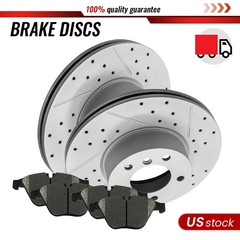 [Front] Drilled Disc Brake Rotor And Ceramic Pads For BMW 328i xDrive X1 328xi