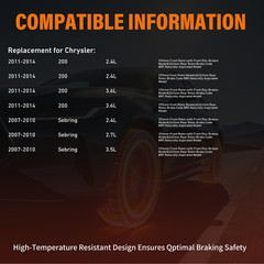 Front Rear Brake Rotors Pads for Dodge Avenger Caliber Jeep Compass Patriot