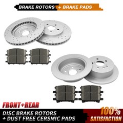 Front Rear Brake Rotors + Ceramic Pads For 2004 – 2009 Lexus RX330 RX350 RX400h