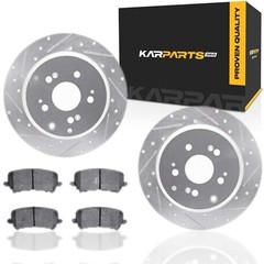 For Acura ZDX 2010 2011 2012 2013 Rotor Set | Silver | Drilled and Slotted