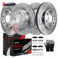 Front Rear Drilled Rotors Brake Pads for Chevrolet Avalanche Cadillac Escalade