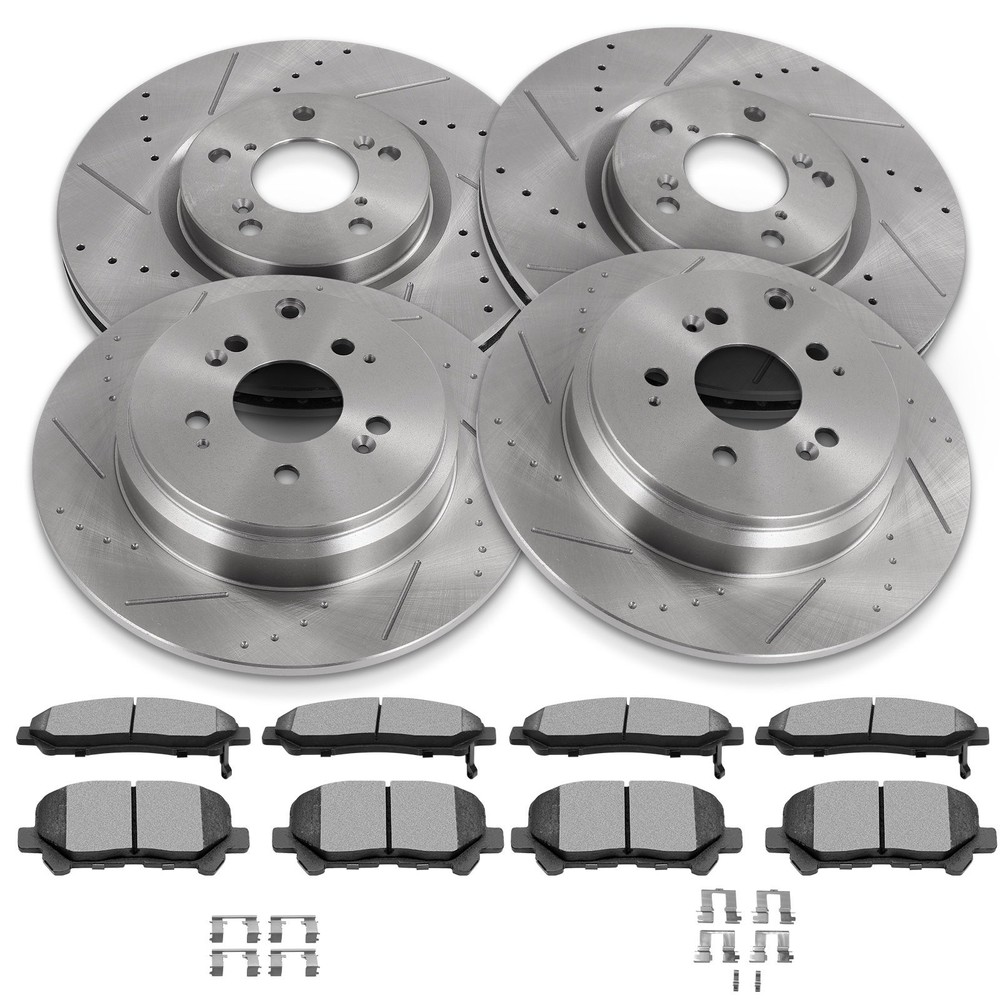 Fits Acura For ZDX 2010 2011 2012 2013 Brake Rotors & Ceramic Pads Front Rear