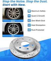 12.64 inch 11.93 inch Front Rear Rotors Brake Pads for 2010 – 2017 Chevy Equinox