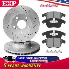 Front Drilled Rotors + Brake Pads for Toyota Sienna Highlander Lexus RX350 NX300