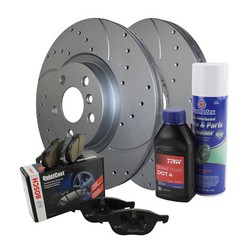 Front Brake Kit 330mm Drilled Rotors Bosch Ceramic Pads For BMW F39 F48 Mini F60