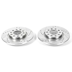 PowerStop Evolution Drilled Slotted Rotors Pair Rear For Jeep Cherokee