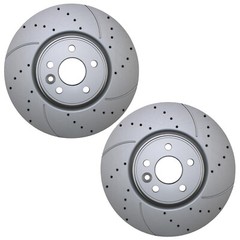 Bison Performance Set Front Coat Drilled 336mm Brake Rotors for S60 S80 V60 XC70