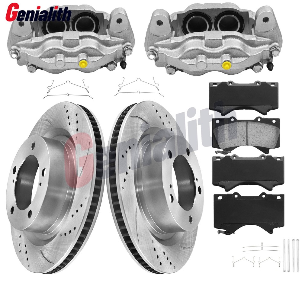 Front Brake Rotors Calipers Brake Pads for Toyota Sequoia 2007-2014 2015 Tundra