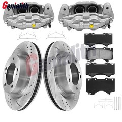 Front Brake Rotors Calipers Brake Pads for Toyota Sequoia 2007-2014 2015 Tundra