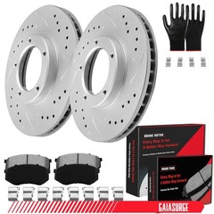 Front Drilled Slotted Disc Rotors Brake Pads for 1995-2004 Toyota Tacoma 5LUGS