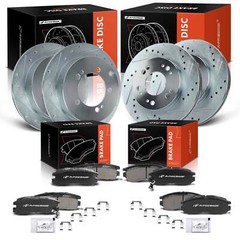 A-Premium Front & Rear Drilled Brake Rotors & Ceramic Pads for Dodge Avenger GAS