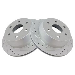 Rear Ceramic Pads Performance Drilled Slotted Zinc Coated Rotors & Calipers Kit