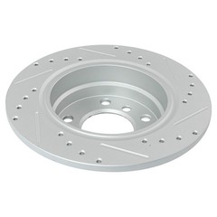 Rear Posi Ceramic Brake Pad & Performance Drilled Slotted Rotor Kit