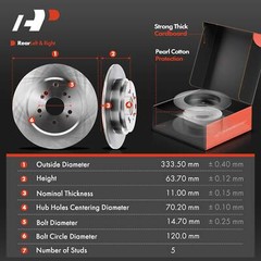 A-Premium Front & Rear Disc Rotor & Brake Pad+Hub Bearing for Honda Acura ZDX