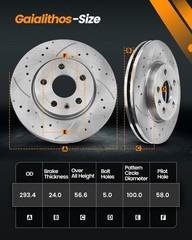 Front Brake Rotors Pads + Brake Calipers Kits fits Subaru Outback Legacy Impreza