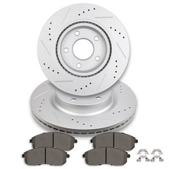 For 2007-2013 Nissan Altima Front Drill & Slot Brake Discs Rotors + Ceramic Pad