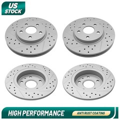 4PCS Front Rear Disc Brake Rotors For Chevrolet Cruze 2016-18 2019 Volt Bolt Euv