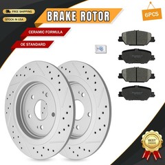 Rear Drilled Disc Brake Rotors & Ceramic Pads for Honda CR-V 2017-2021 2022 2023