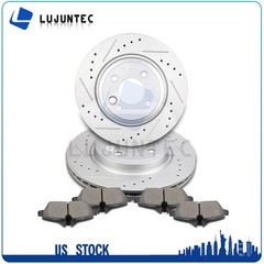 Front Brake Ceramic Pads and Rotors Drilled Slotted Kit Fits 02 – 06 Mini Cooper