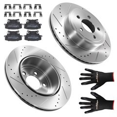 Rear Vented Brake Rotors Ceramic Pads for Dodge Challenger Charger Magnum S53024