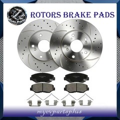 2X Front Drilled Rotors Brake Pads for 2011-20 Jeep Grand Cherokee Dodge Durango