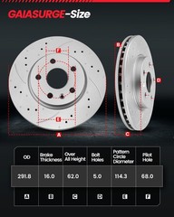 Rear Disc Brake Rotors + Brake Pads for 2008 2009 2010 2011 – 2024 Nissan Rogue