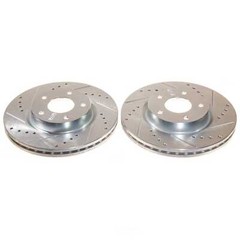 Disc Brake Rotor Set-Front Drilled, Slotted and Zinc Plated Brake Rotor Pair