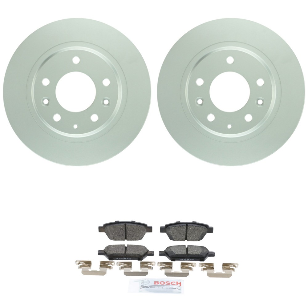 Bosch Rear Quietcast Rotors Blue Ceramic Disc Brake Pad Kit For Mazda 6 2006-13